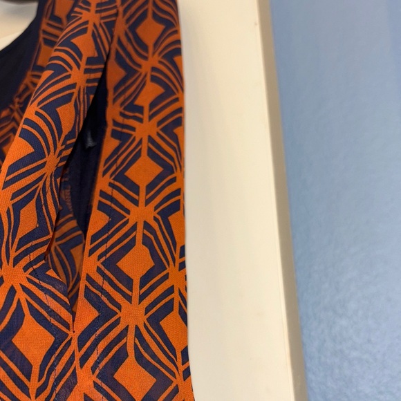 Sweet Storm navy and rust geometric color block Dress - Picture 4 of 6